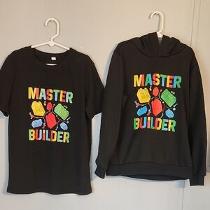 Master Builder Kids T-Shirt and Hoodie Set - Black